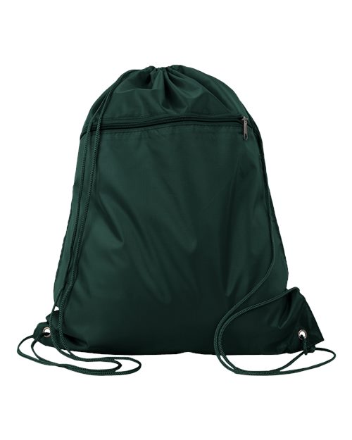 Q-Tees Polyester Cinchpack Drawstring Backpack