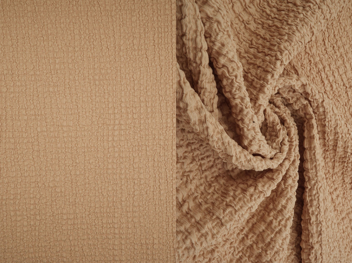 Waffle Crepe Solid Knit Fabric