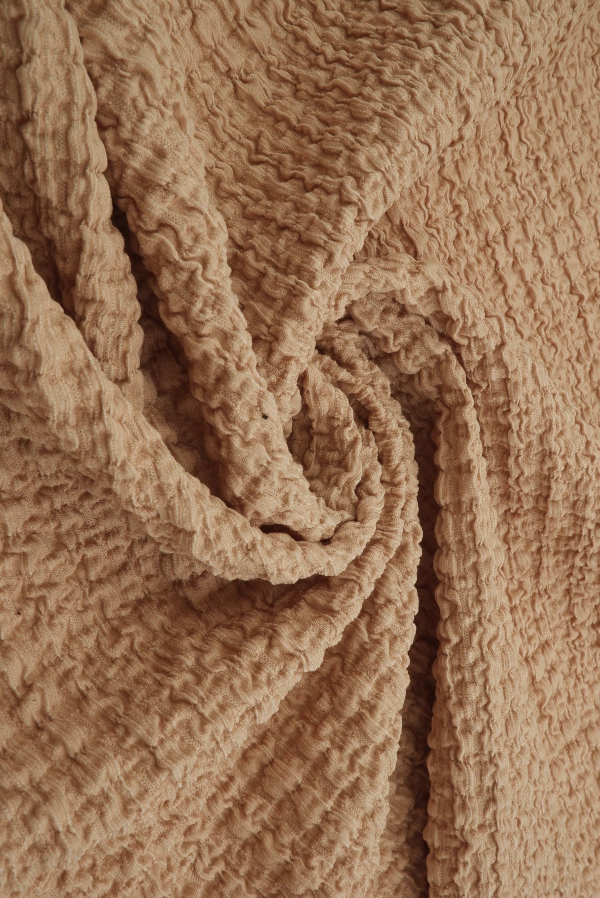 Waffle Crepe Solid Knit Fabric