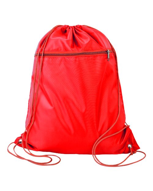 Q-Tees Polyester Cinchpack Drawstring Backpack