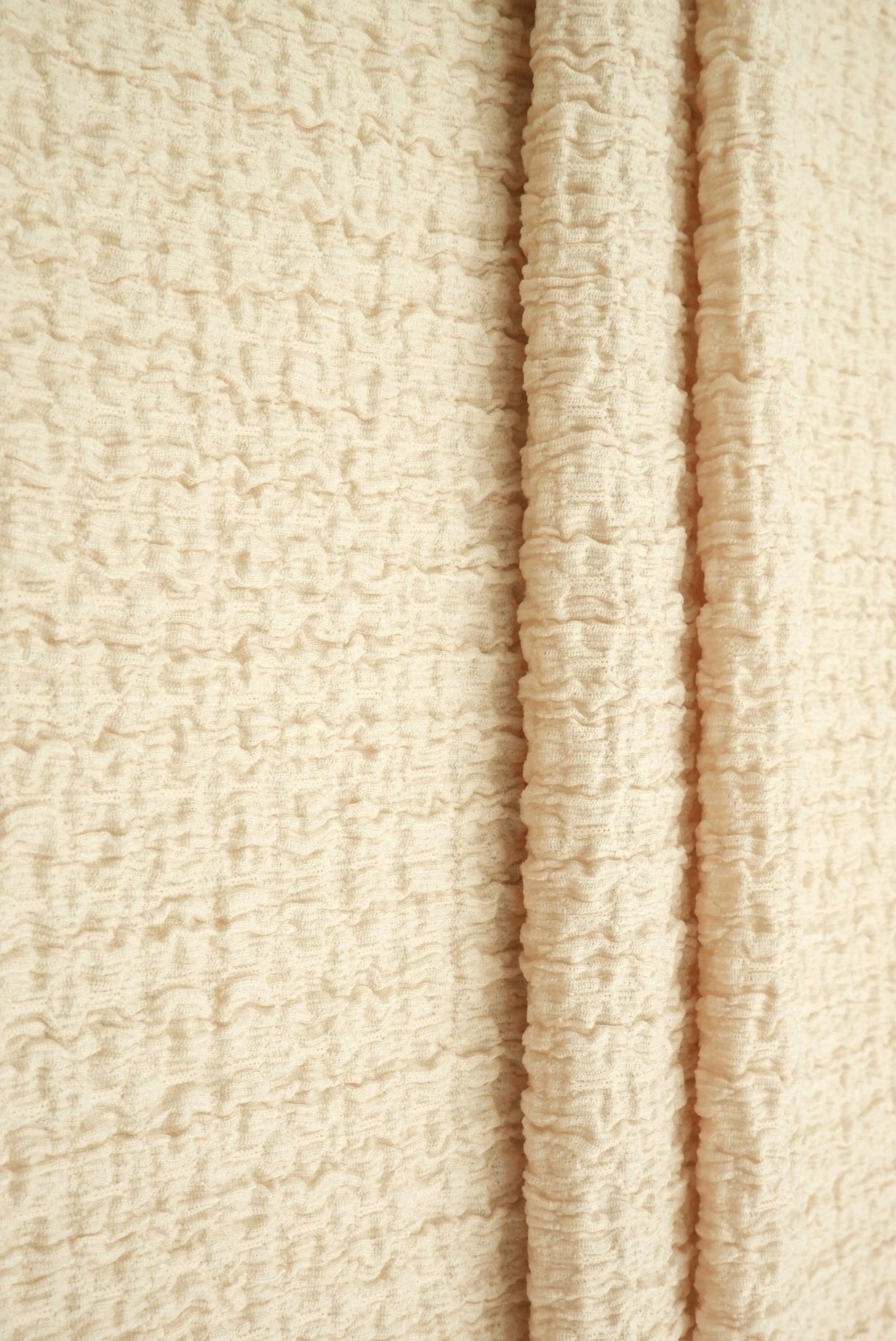 Waffle Crepe Solid Knit Fabric
