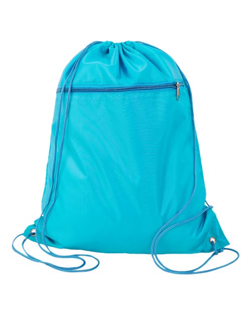 Q-Tees Polyester Cinchpack Drawstring Backpack