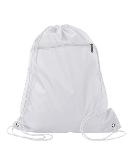 Q-Tees Polyester Cinchpack Drawstring Backpack