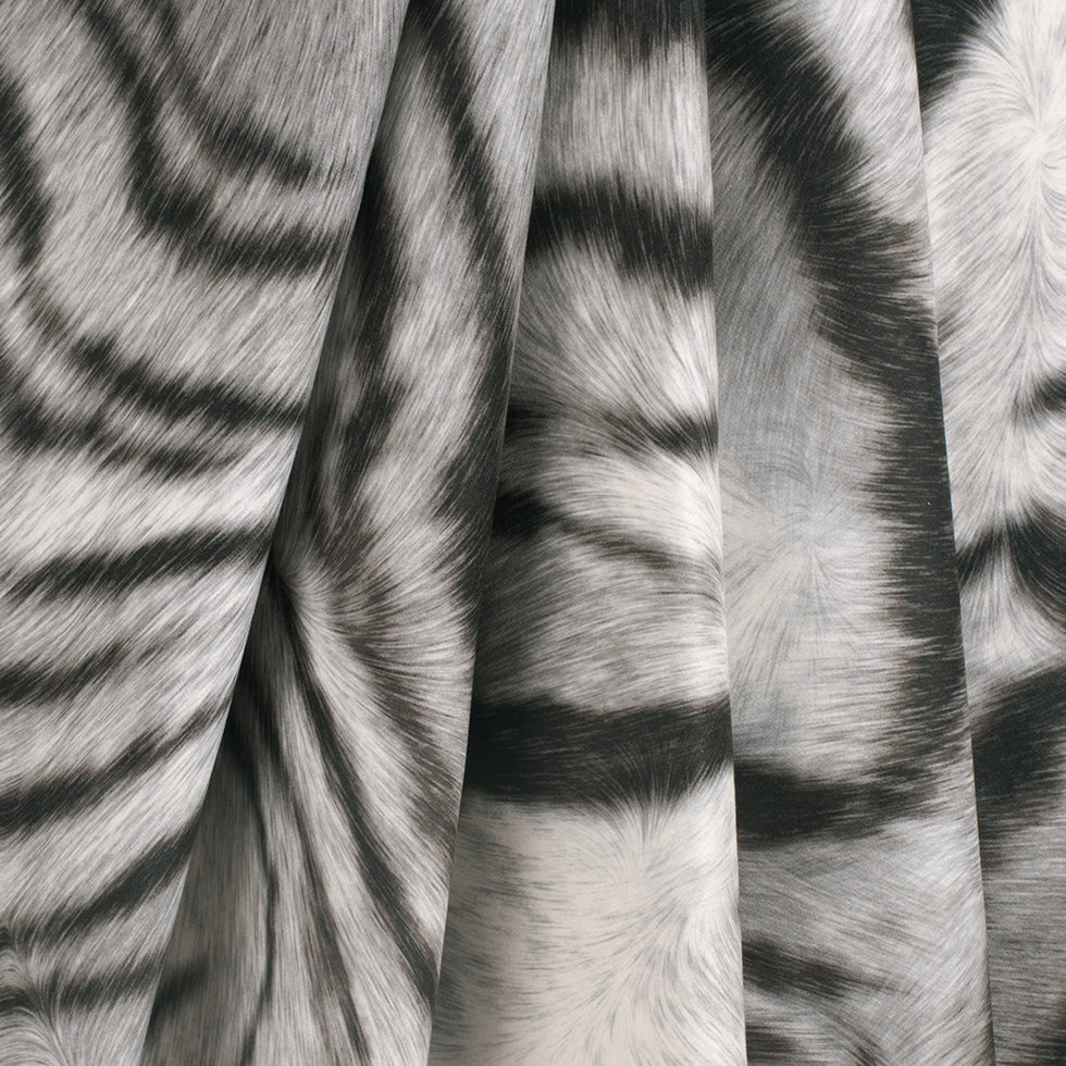 Black/White Zebra Printed Micro-Polyester and Cotton