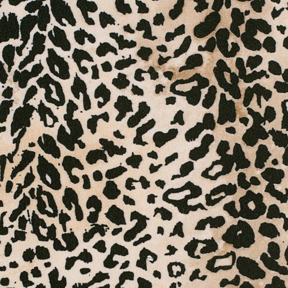Black/Beige Cheetah Printed Micro-Polyester and Cotton