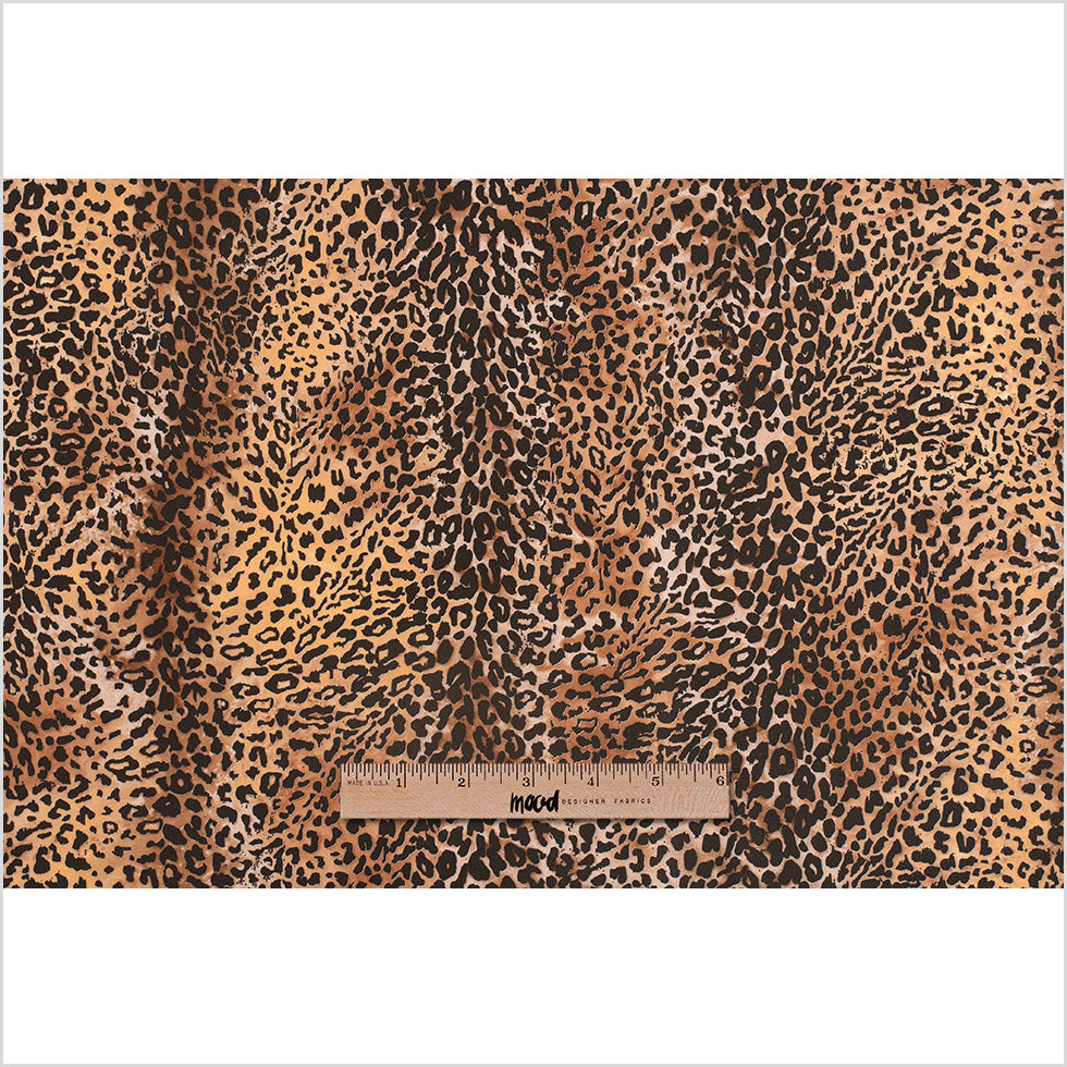 Brown/Black Cheetah Printed Micro-Polyester and Cotton