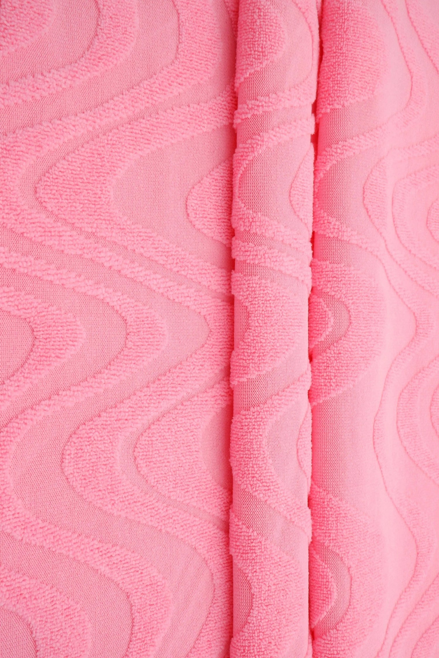 1 Yard Ocean Wave Jacquard Towel Fabric Polyester Spandex Blend 58/60 Inches Wide