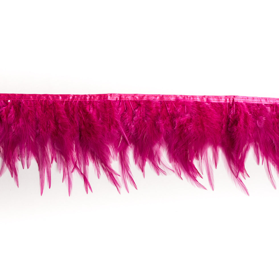 6" Pink Cock Feather Fringe