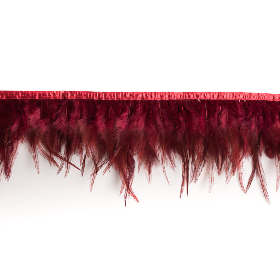 6" Wine Cock Feather Fringe
