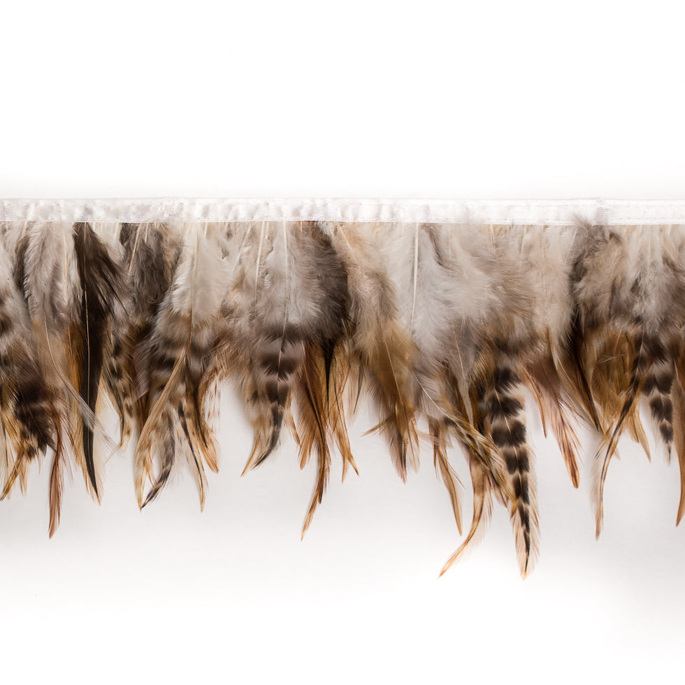 6" Orange Racoon Tail Cock Feather Fringe