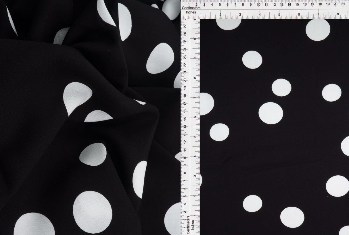 Rayon Challis Polka Dot Print