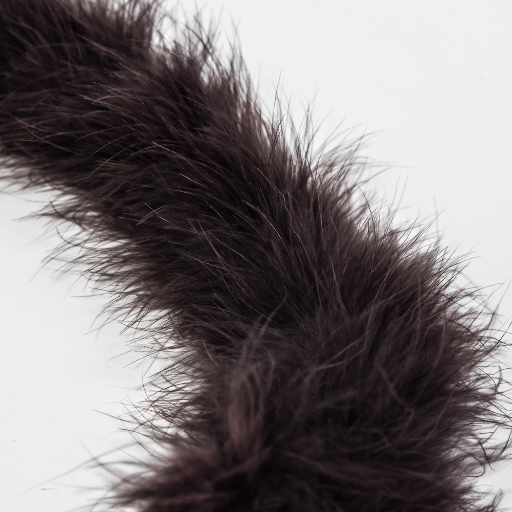 Brown Marabou Feather Scarf - 33"