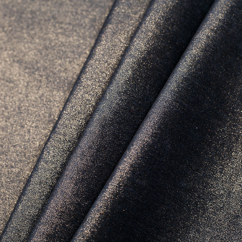 Short Pile Indigo Metallic Polyester Blended Velvet