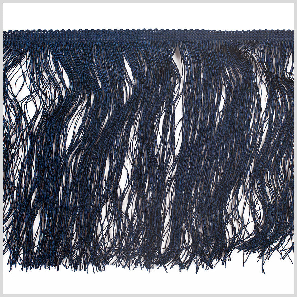 European Chainette Fringe Trim - 8" - Navy - Lindsay Collection