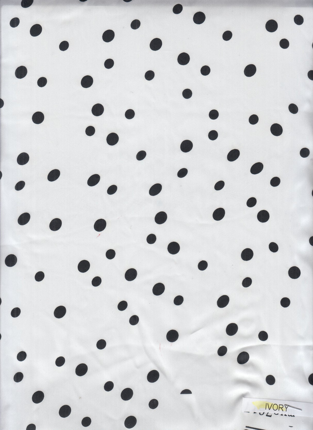 Satin Polka Dot Woven Ivory Fabric