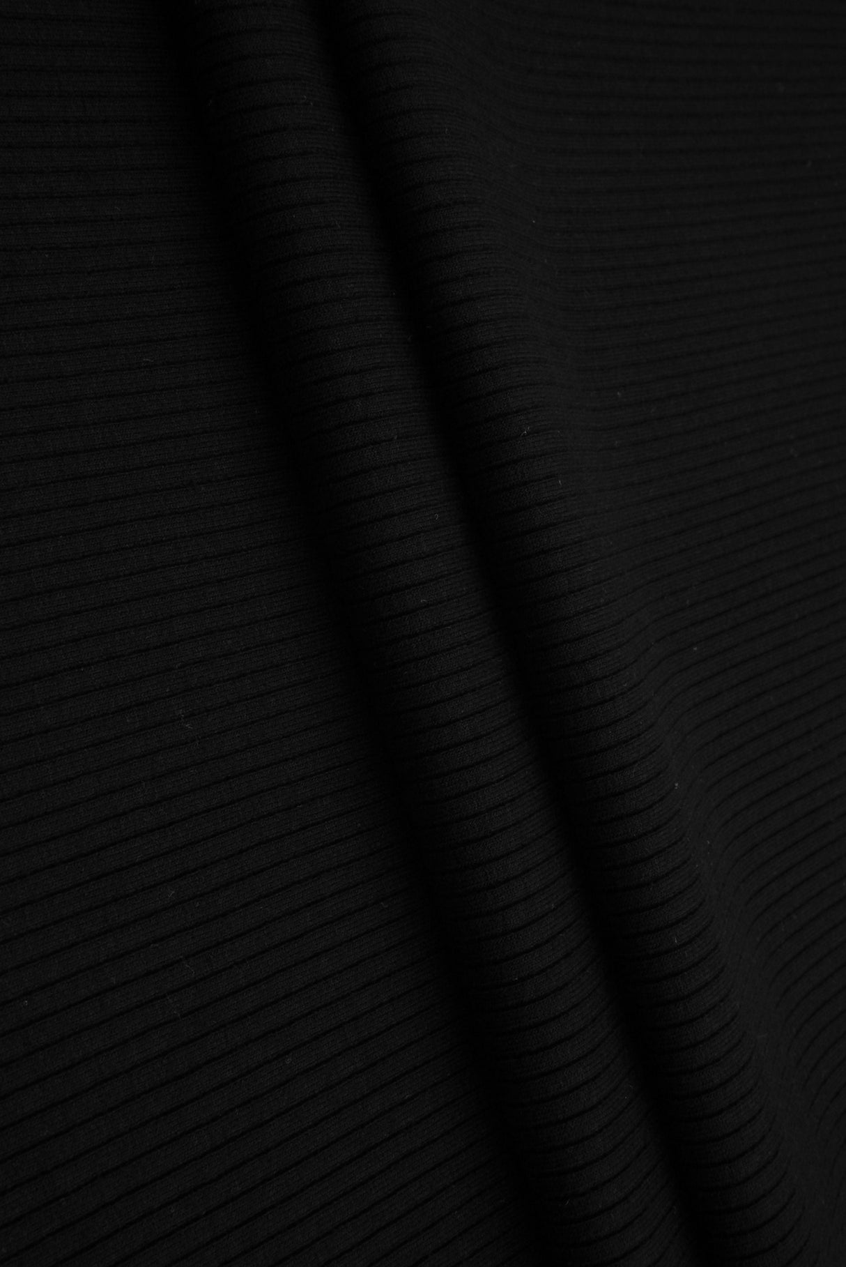Heavy Rib Knit Black Ivory