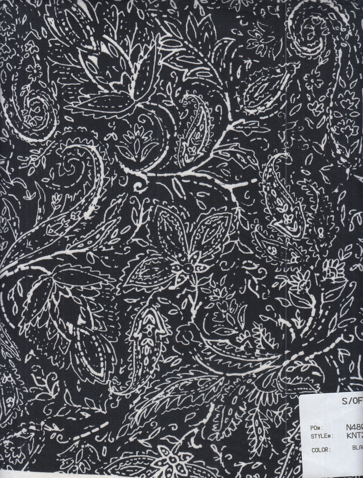 Paisley Print DTY Brushed Knit Black
