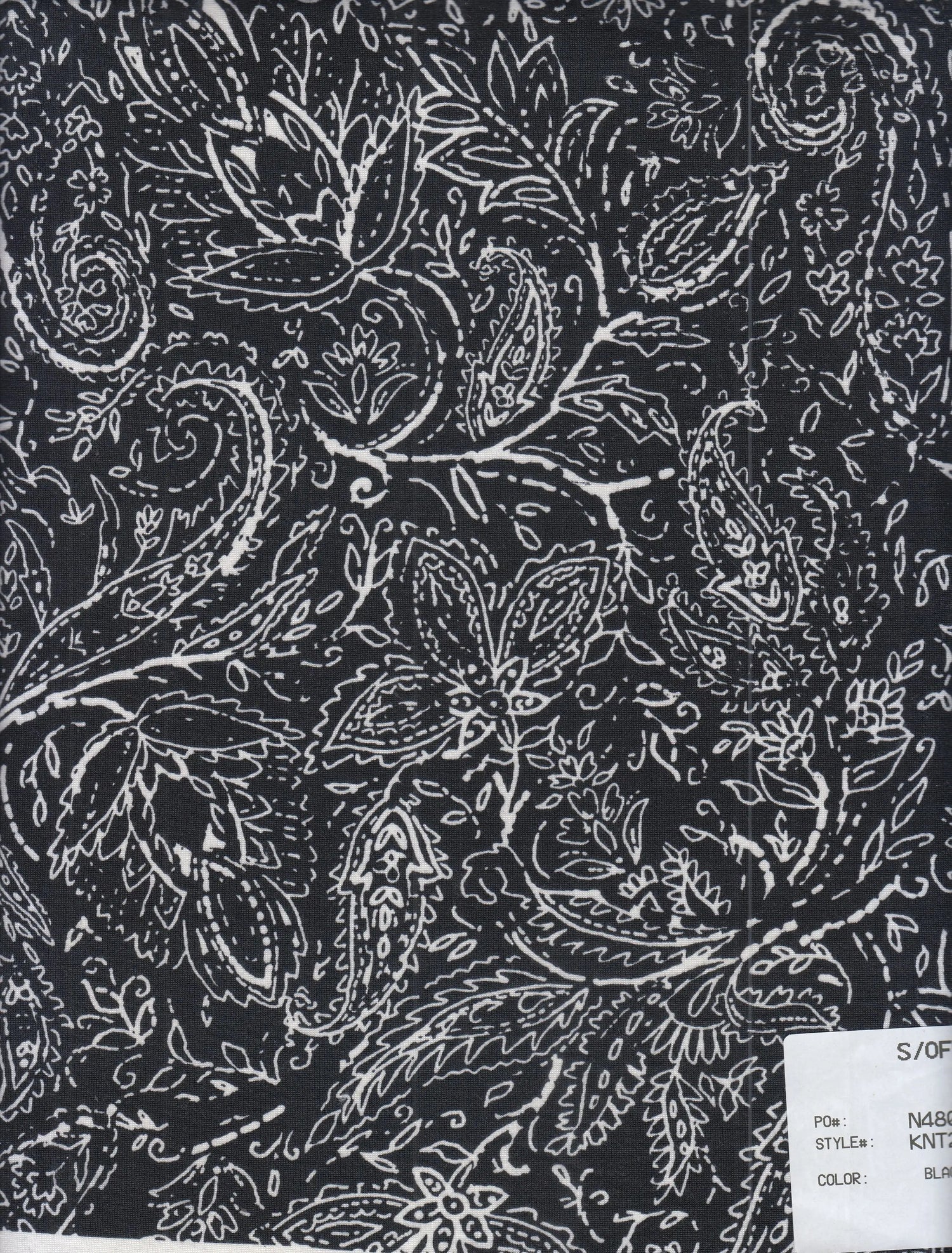1 Yard DTY Brushed Paisley Print Fabric 170 GSM Polyester Spandex Blend 58/60" Width