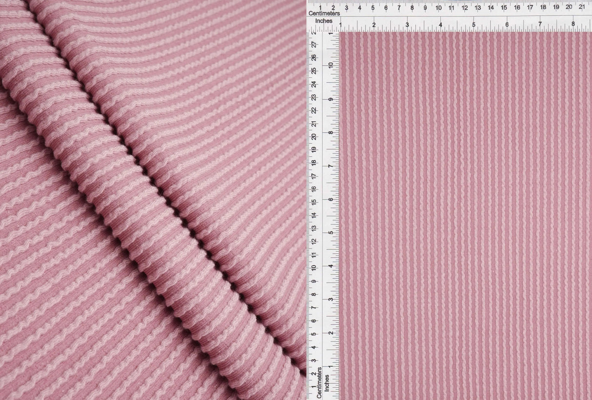 52" Knit Jacquard Rib Fabric 80% Polyester 15% Rayon 5% Spandex 230 GSM by Yard