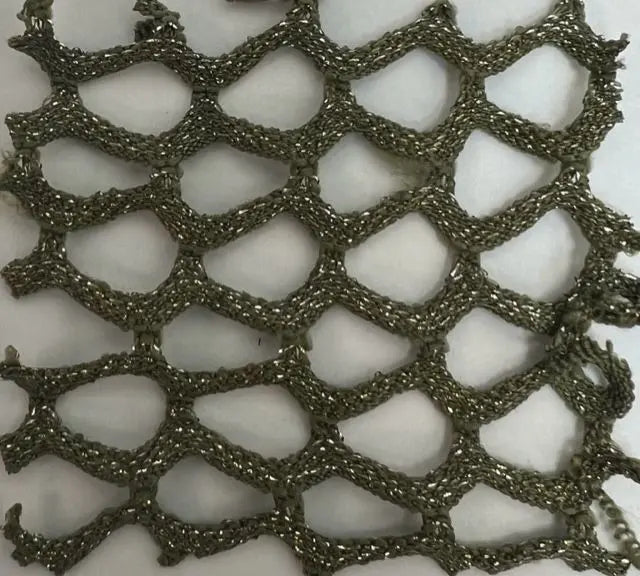 1 Yard Lurex Fishnet Mesh Fabric, 58/60? Wide Polyester Spandex Blend