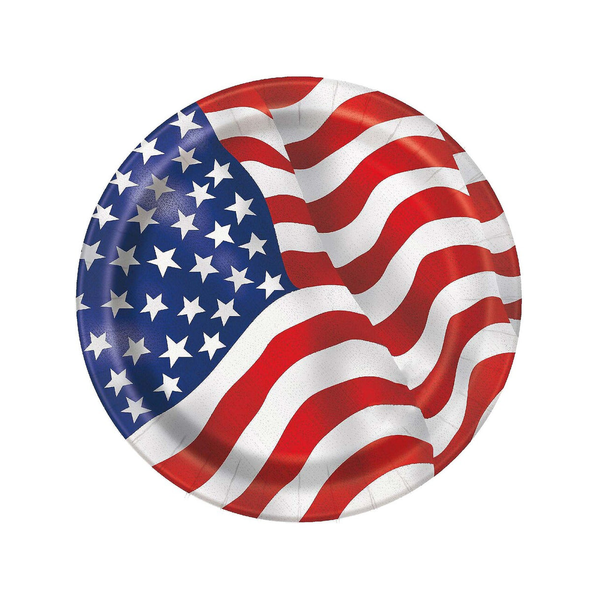 Patriotic USA Flag 7" Appetizer Dessert Plates 8ct