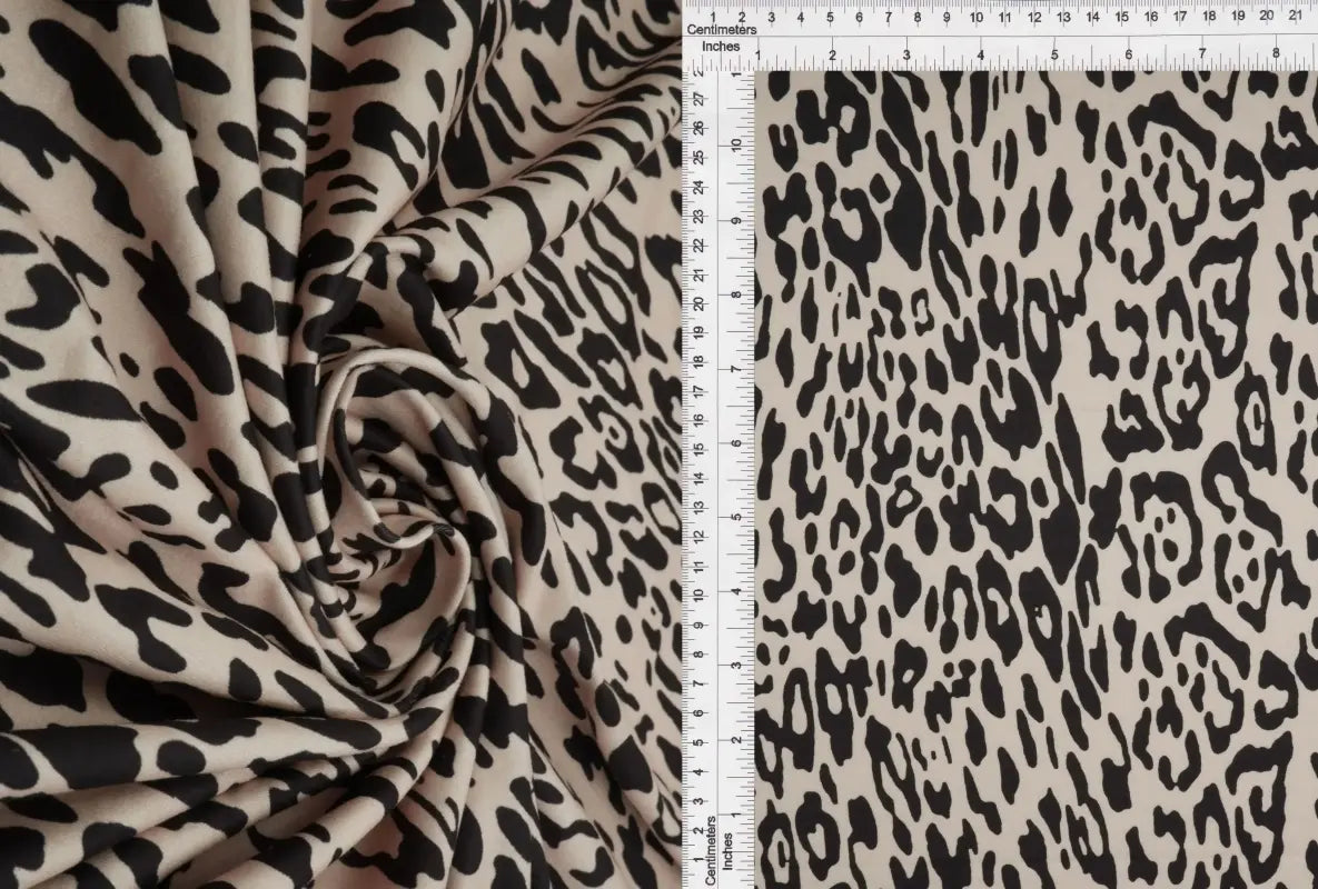 1 Yard Leopard Animal Print DTY Brushed Fabric Soft Stretch Polyester Spandex 58 Inch Wide
