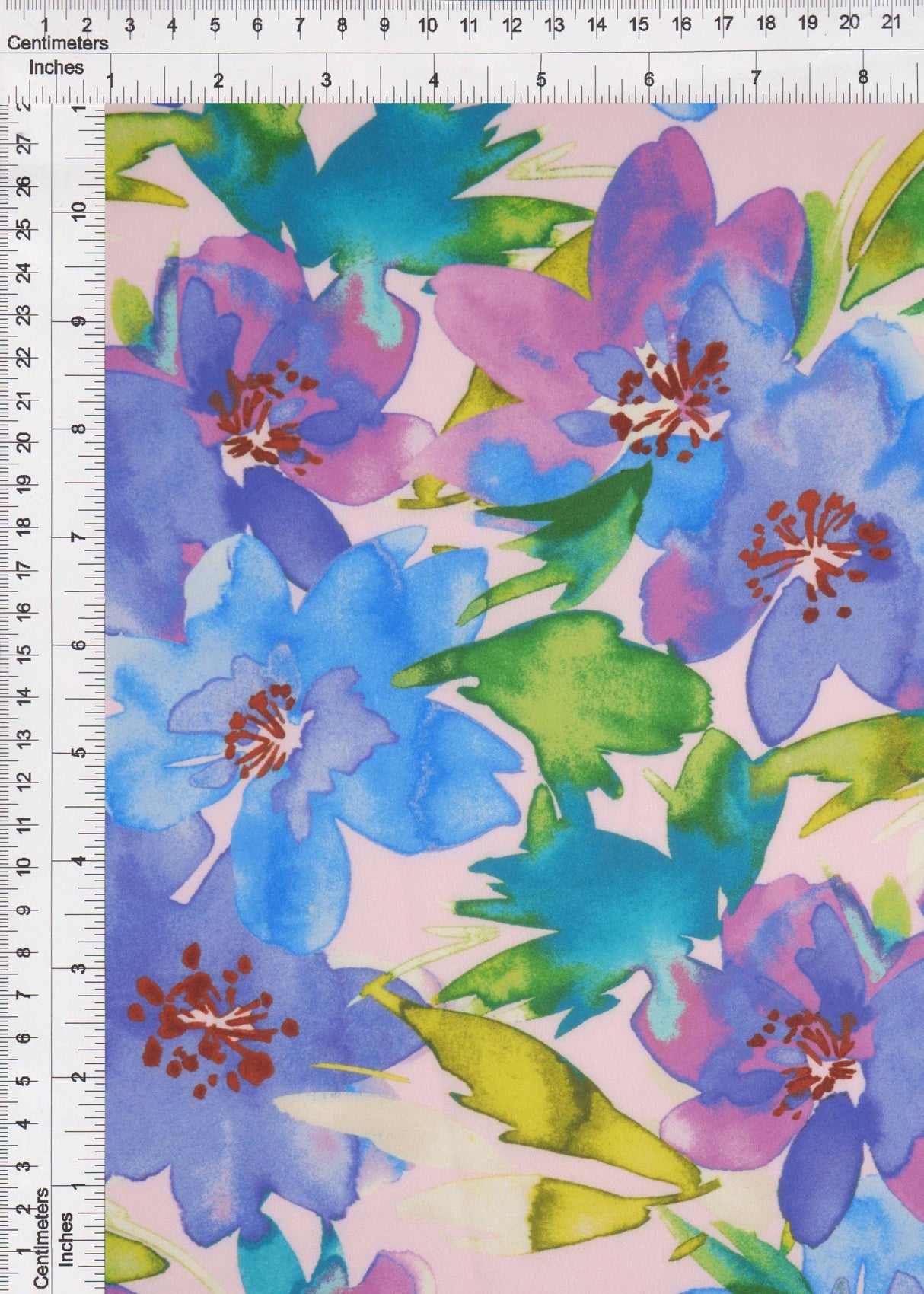 Floral Peach Skin Fabric Pink