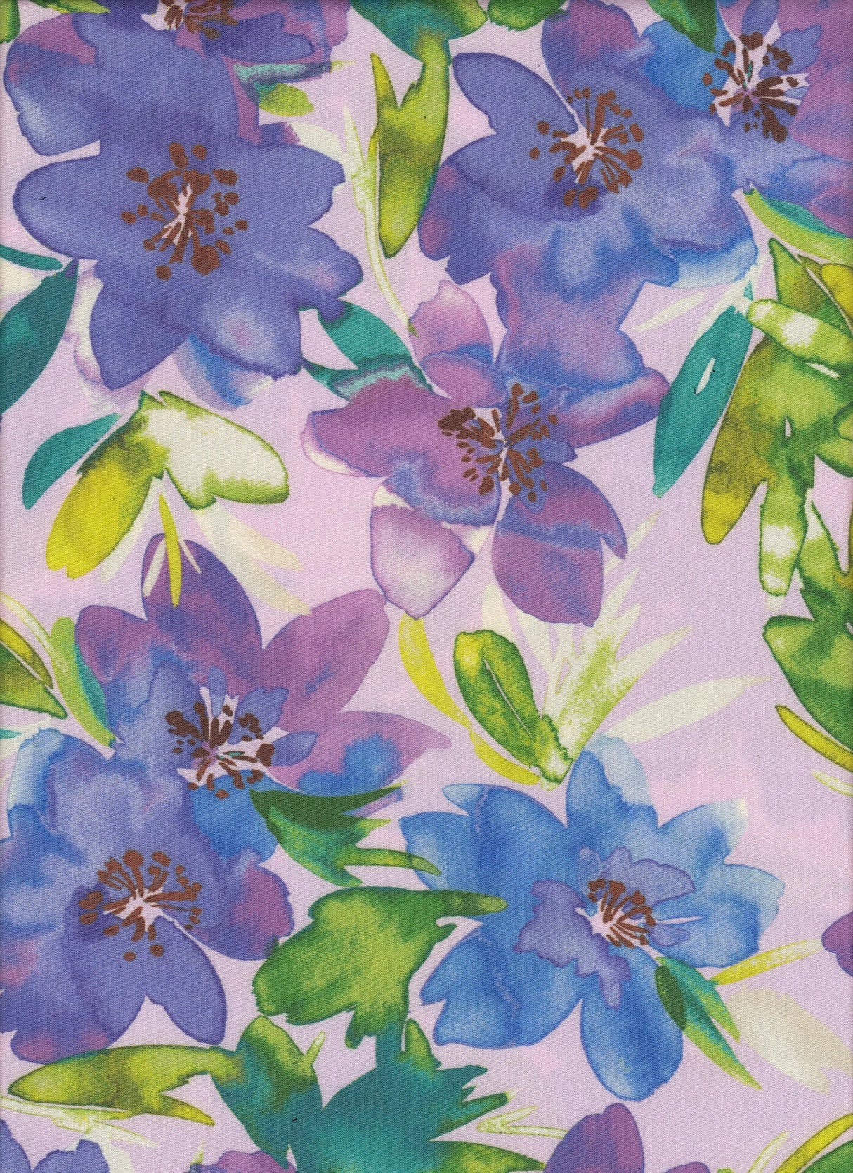 1 Yard Digital Floral Peach Skin Print Fabric, 58/59'' Wide Polyester Spandex Blend