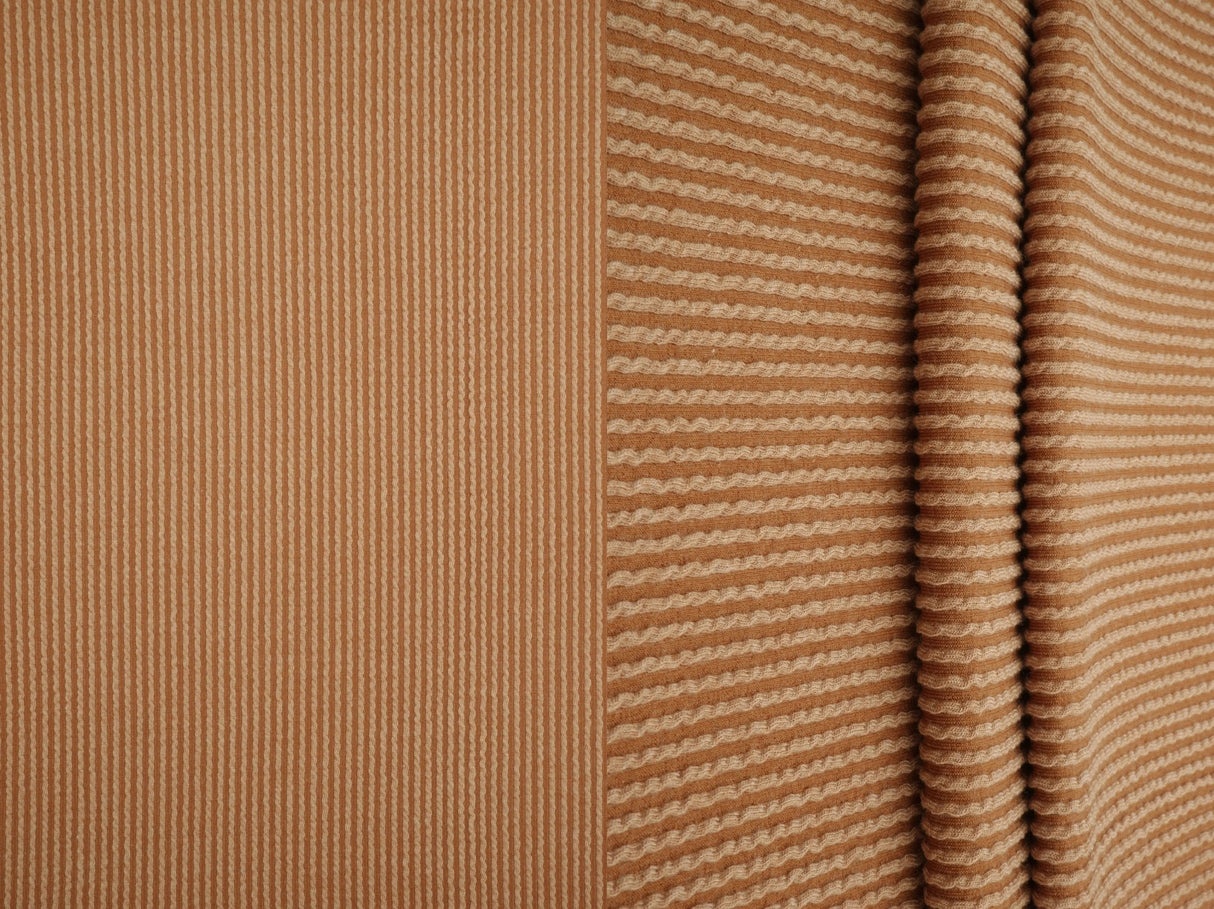 52" Knit Jacquard Rib Fabric 80% Polyester 15% Rayon 5% Spandex 230 GSM by Yard