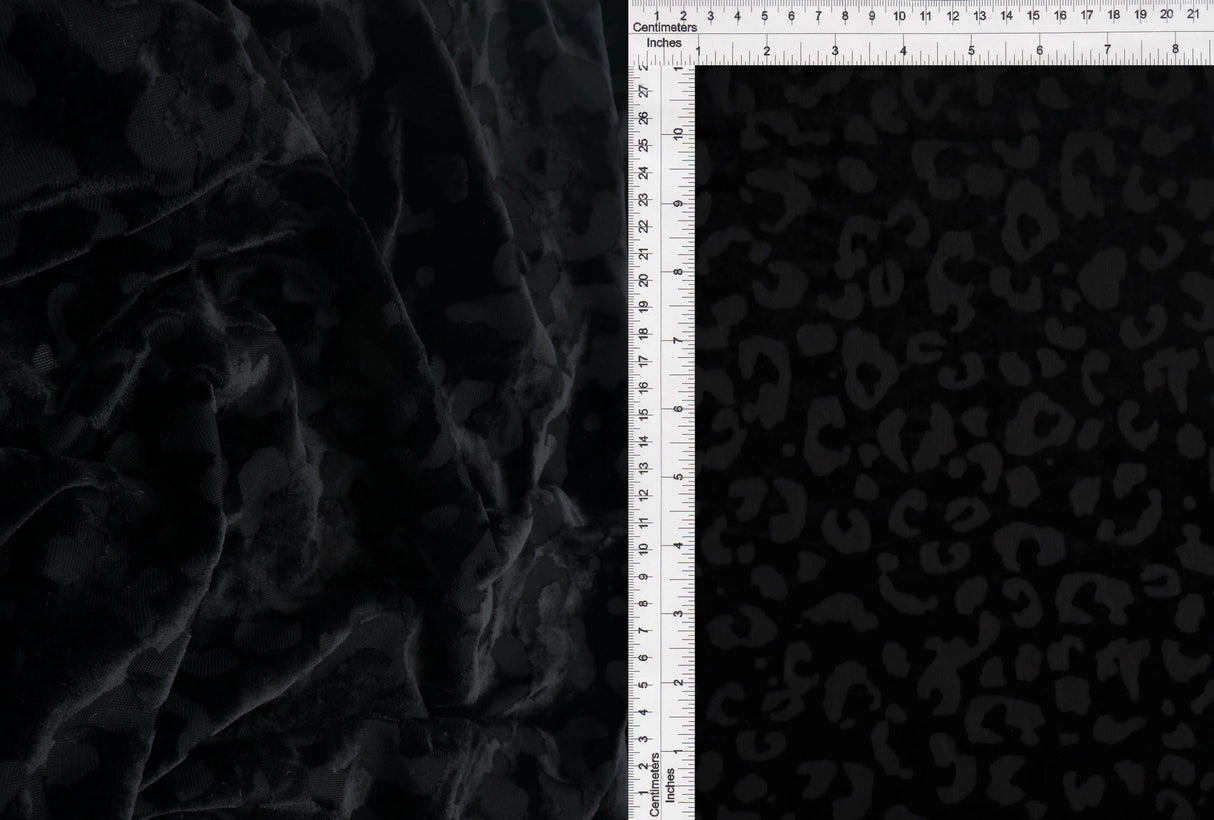 Animal Print Velvet Burnout Knit Fabric 55" Wide