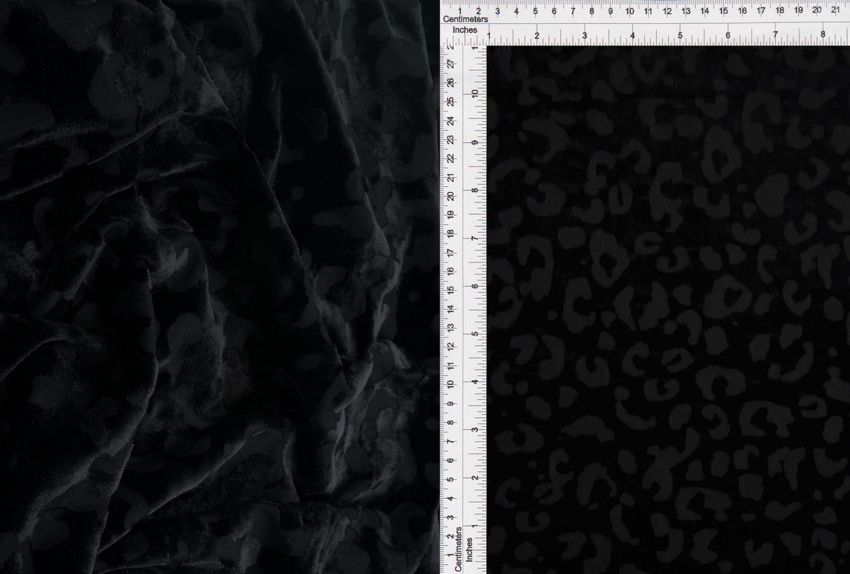 Velvet Burnout Knit Animal Print Fabric