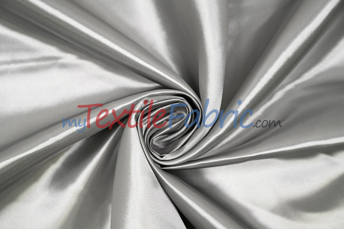 Bridal Satin Polyester Fabric - Shiny Solid, 58/60" Width, Multiple Colors (Yards, Bolts, Sample Swatches)