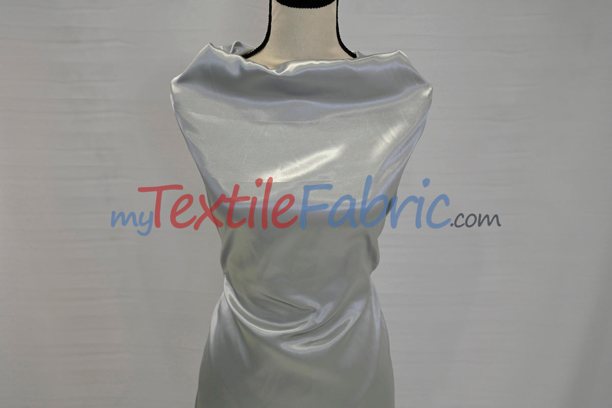 Charmeuse Satin Polyester Fabric - Solid, 58/60" Width, Multiple Colors (1 Yard)