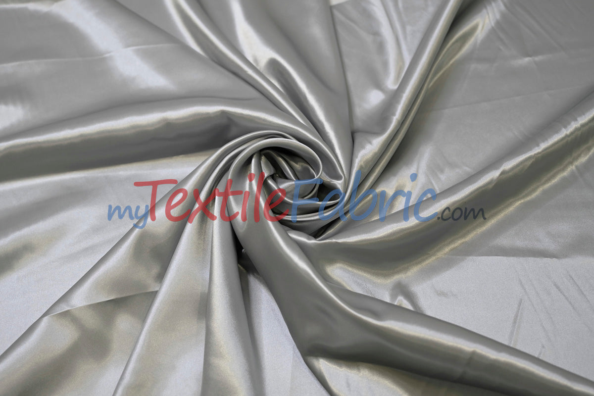 Charmeuse Satin Polyester Fabric - Solid, 58/60" Width, Multiple Colors (1 Yard)