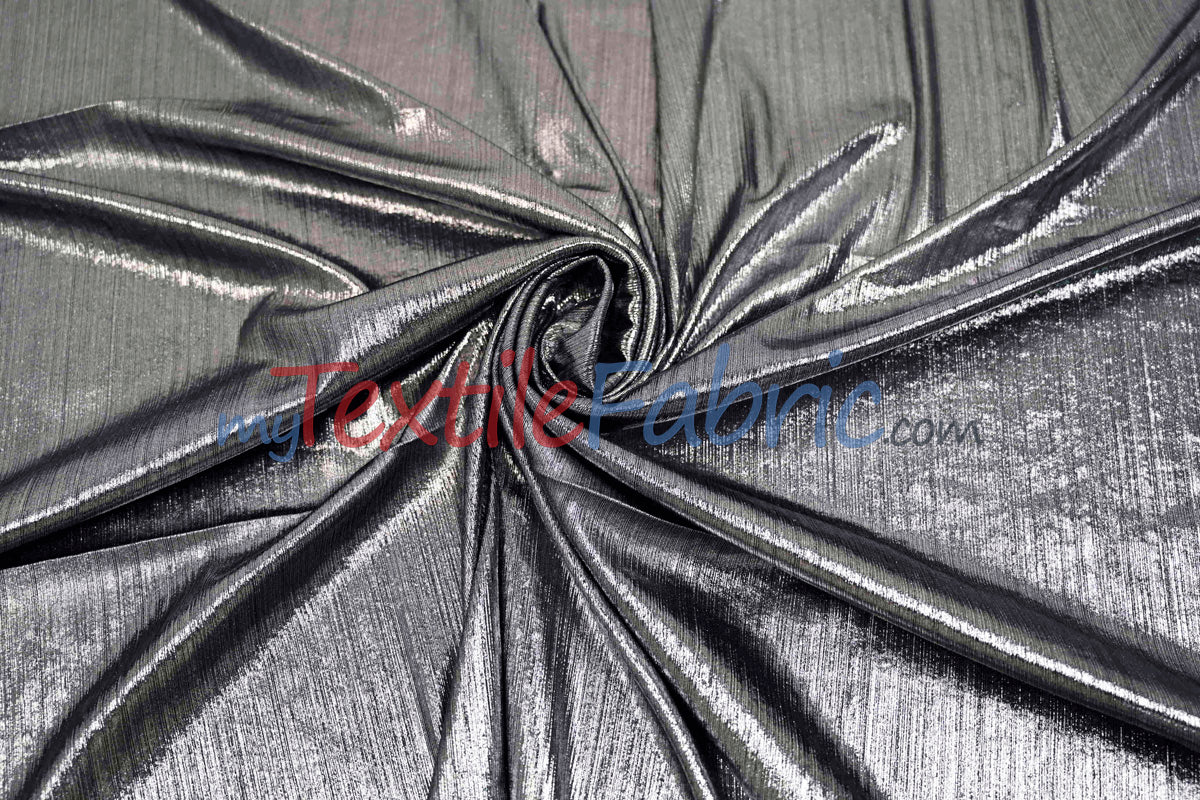 Metallic Stretch Slinky Polyester Spandex Fabric - Metallic Solid, 58" Width, Multiple Colors (1 Yard)