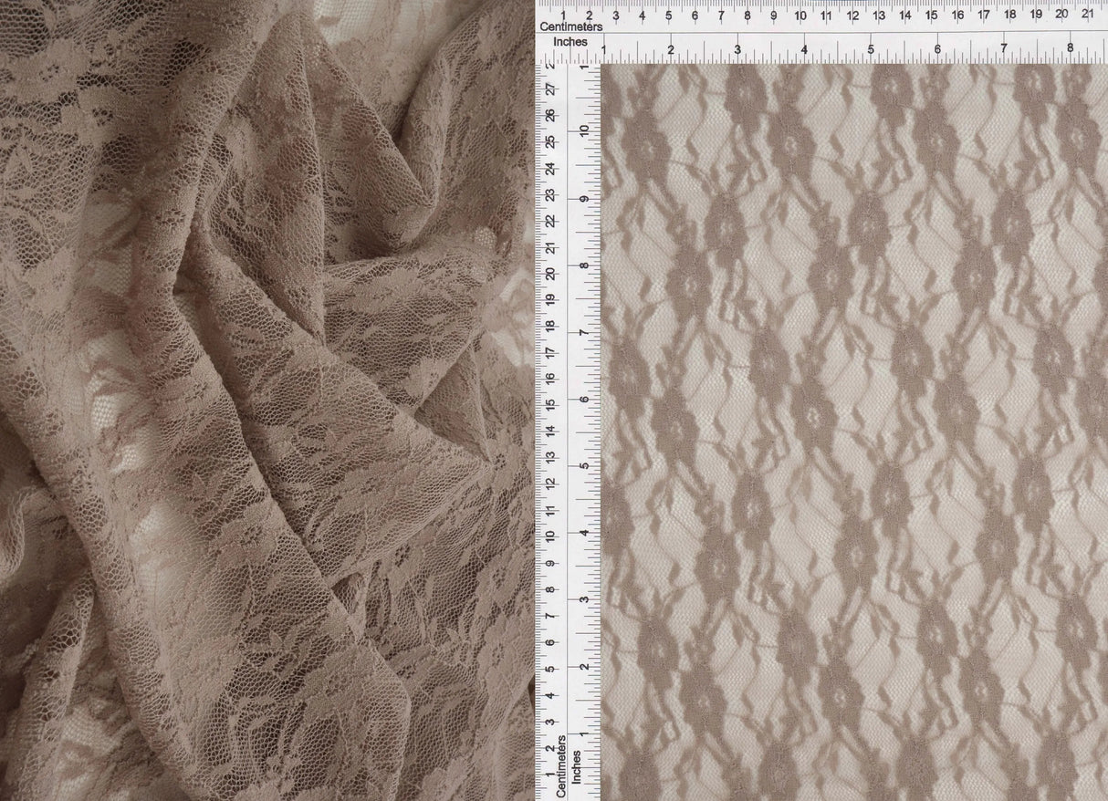 Stretch Lace Fabric 1 Yard Lightweight Flexible Sheer Material 58/60" Wide