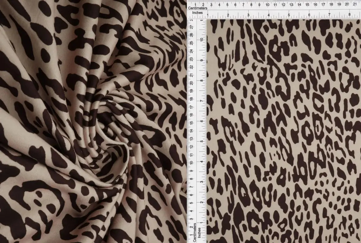 1 Yard Leopard Animal Print DTY Brushed Fabric Soft Stretch Polyester Spandex 58 Inch Wide