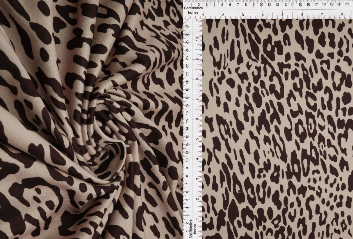 Brushed DTY Leopard Print Knit Brown