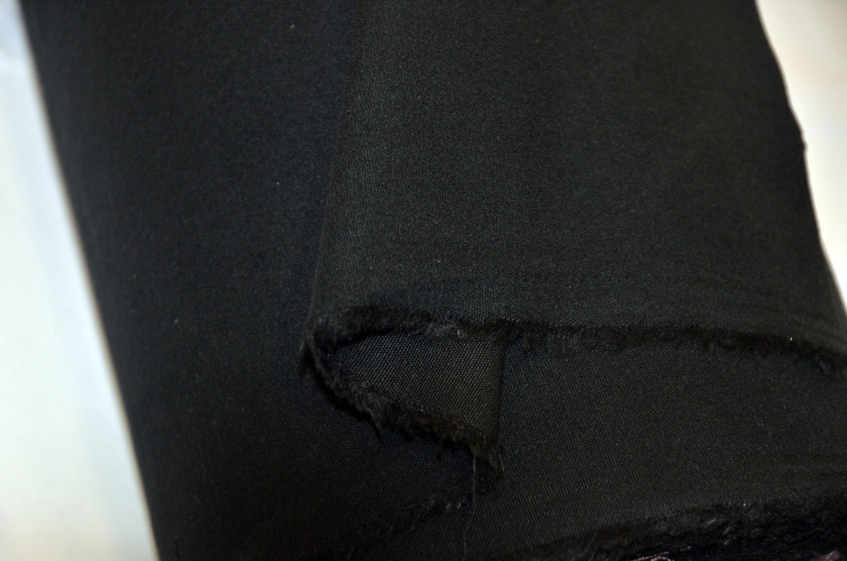 Fire Retardant Cotton Duvetyn Fabric - Black, White, Solid, 58" Width (Yard, Bolt, 3X3 Sample Swatch)