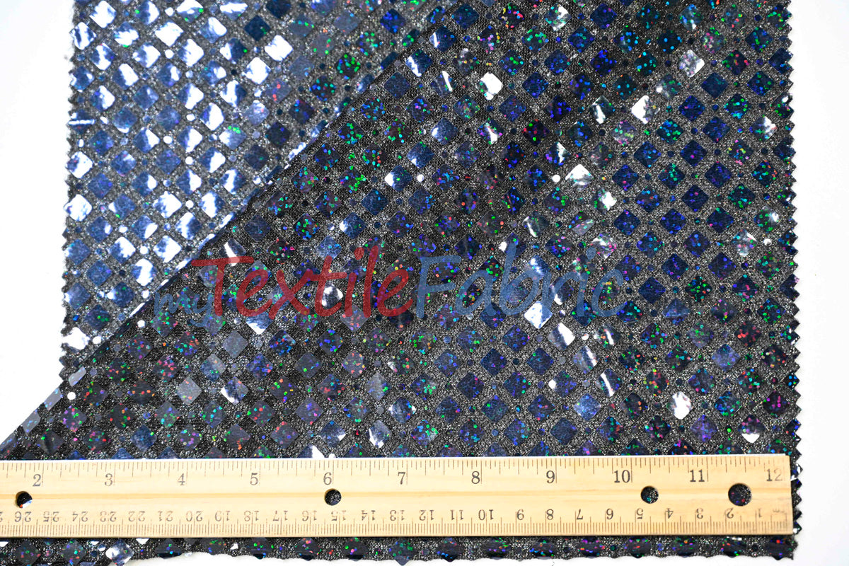 Holographic Shimmer Sequins Fabric - Lightweight Flowy Holographic Sequins, 45" Width (1 Yard)