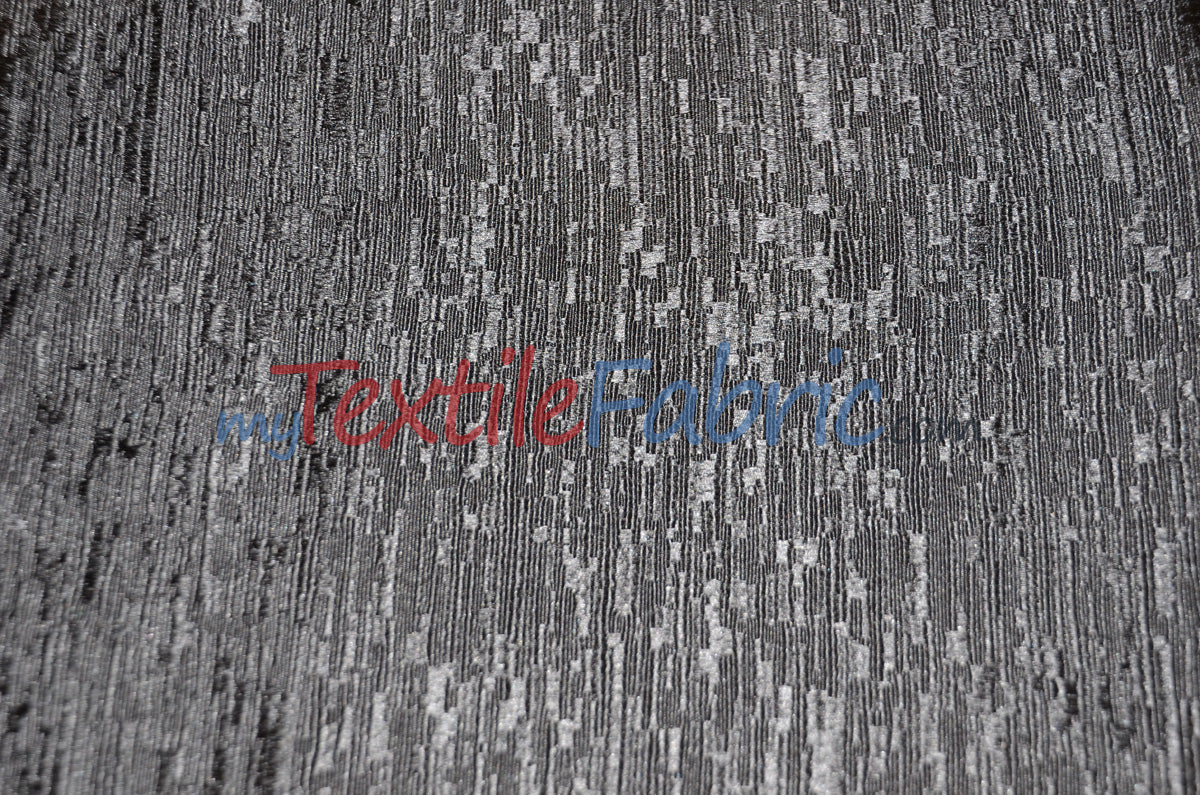 Luxury Jacquard Polyester Fabric - Solid Textured, 58/60" Width, Multiple Colors (1 Yard)