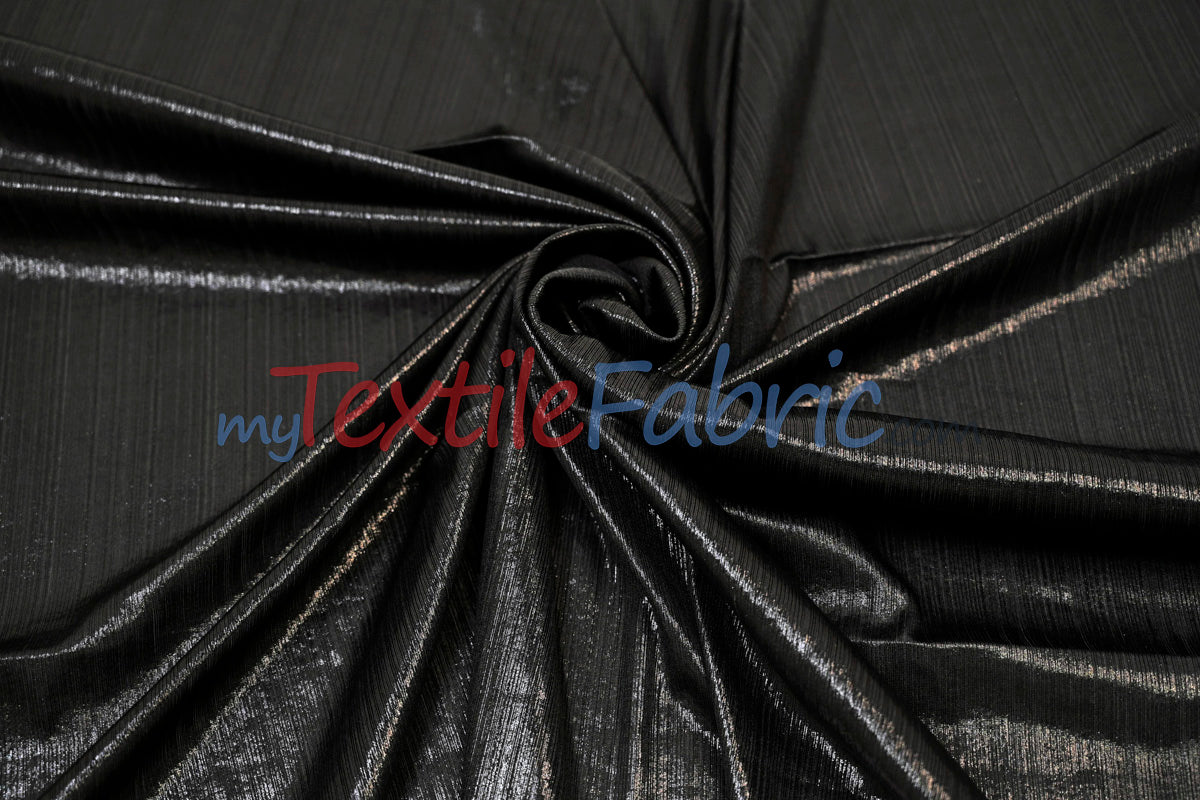 Metallic Stretch Slinky Polyester Spandex Fabric - Metallic Solid, 58" Width, Multiple Colors (1 Yard)