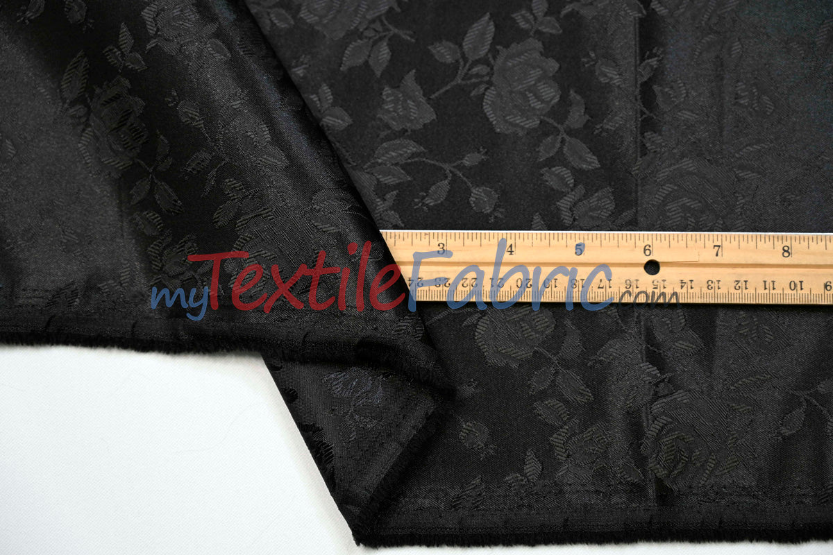 Satin Jacquard Satin Polyester Fabric - Satin Flower Brocade, 58/60" Width, Sample Swatch 3"x3" (1 Sample Swatch)