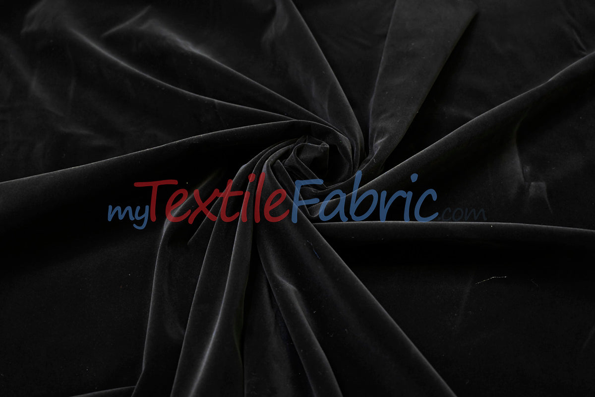 Scuba Flocking Velvet Fabric - Red, Flag Green, Hunter Green, Royal Blue, Black, 60" Width (1 Yard)
