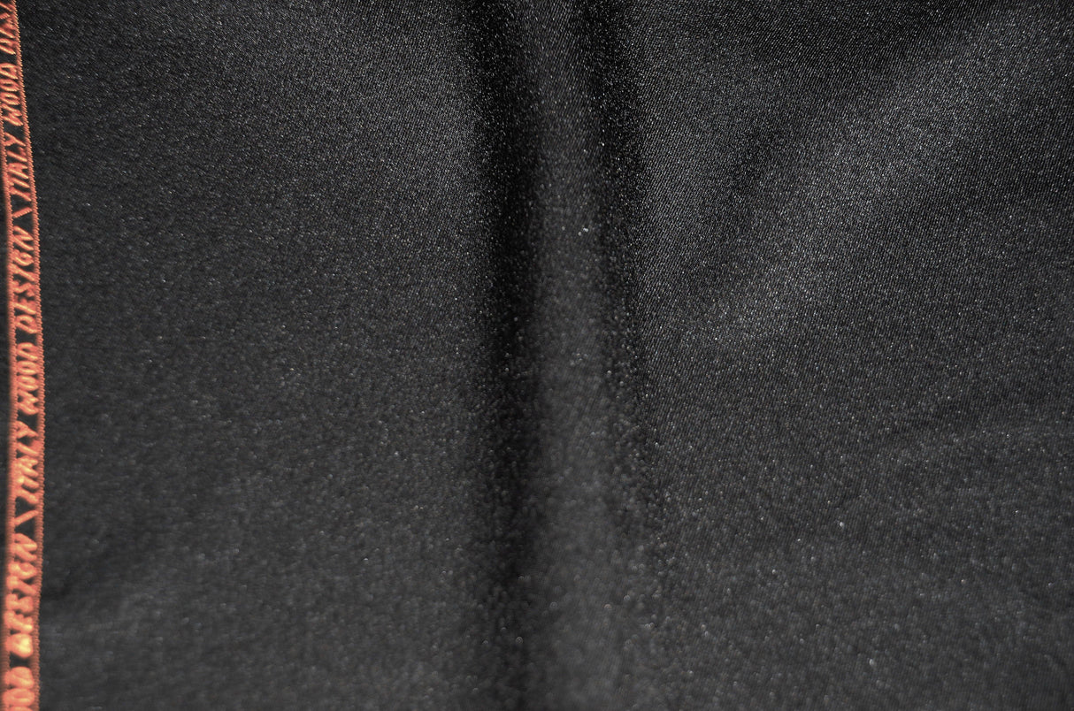 Black Polyester Suiting Fabric - Black Woven, 58" Wide (1 Yard)