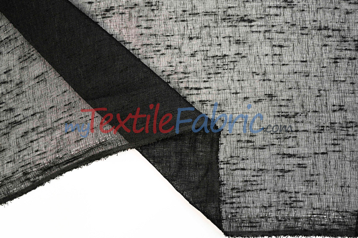 Swiss Sheer Sheer Polyester Fabric - Linen-Look Sheer Drapery, 130" Wide, White (1 Yard)