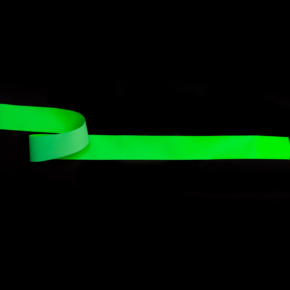 Italian Neon Green Reflective Ribbon - 0.875"