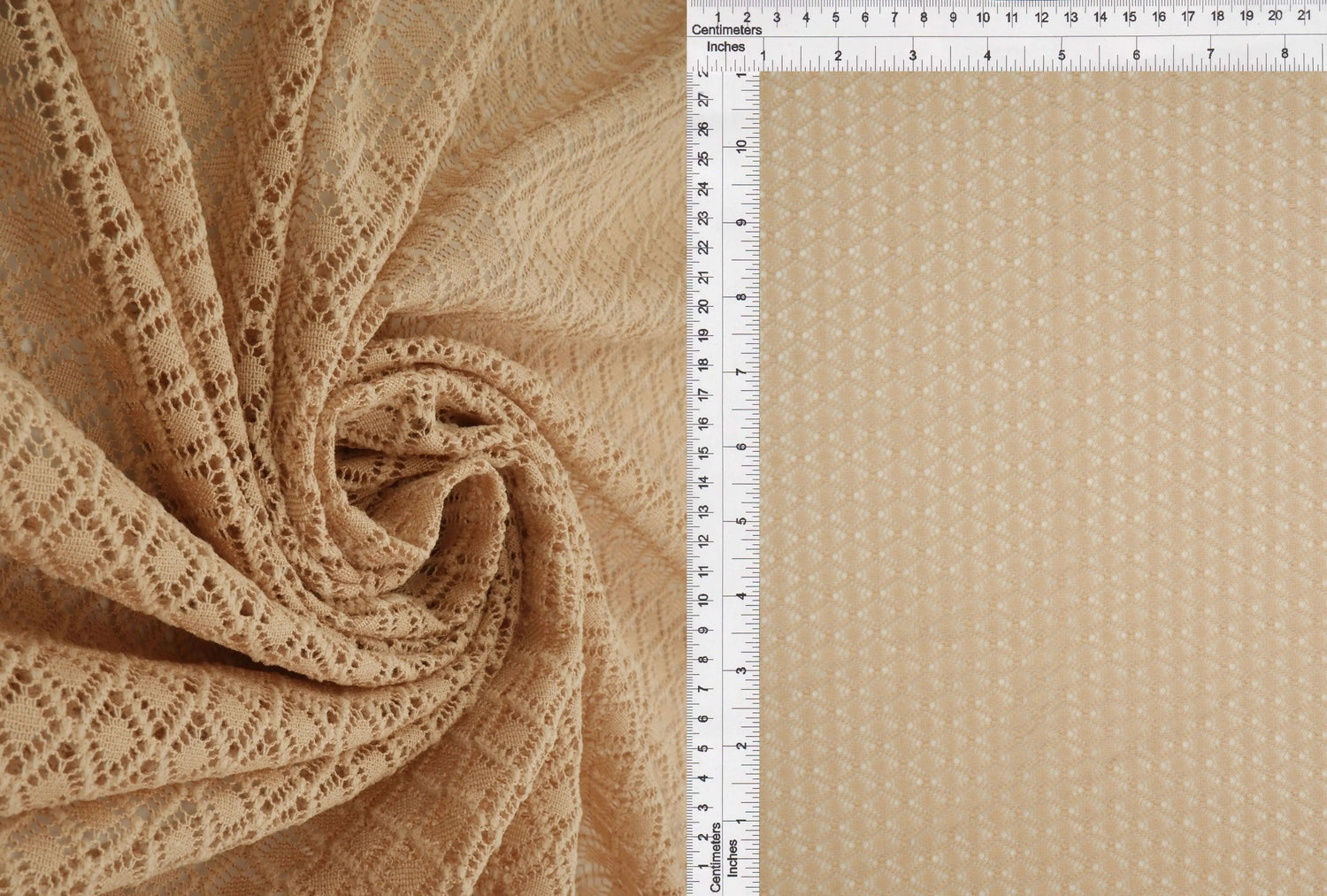 1 Yard Warp Lace Fleece Fabric, 57'' Wide 100% Polyester