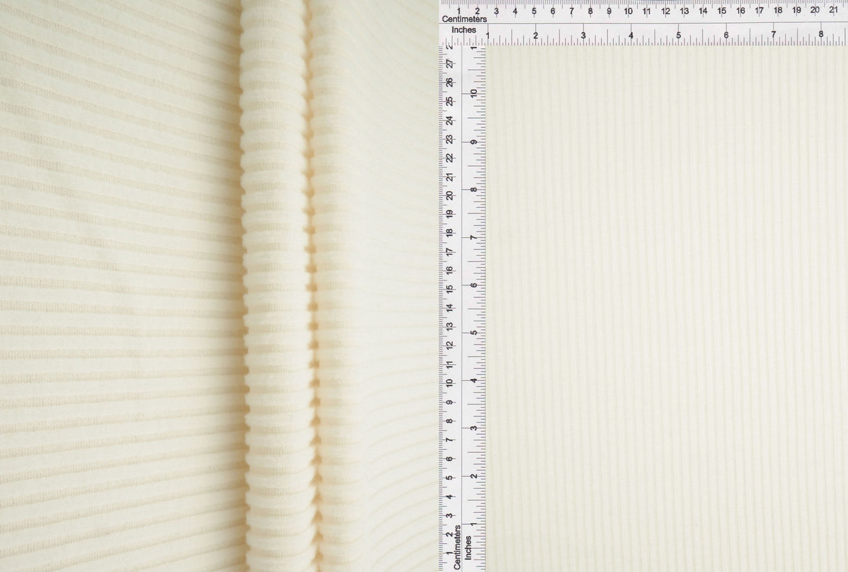 Ribbed Interlock Fleece Knit Fabric