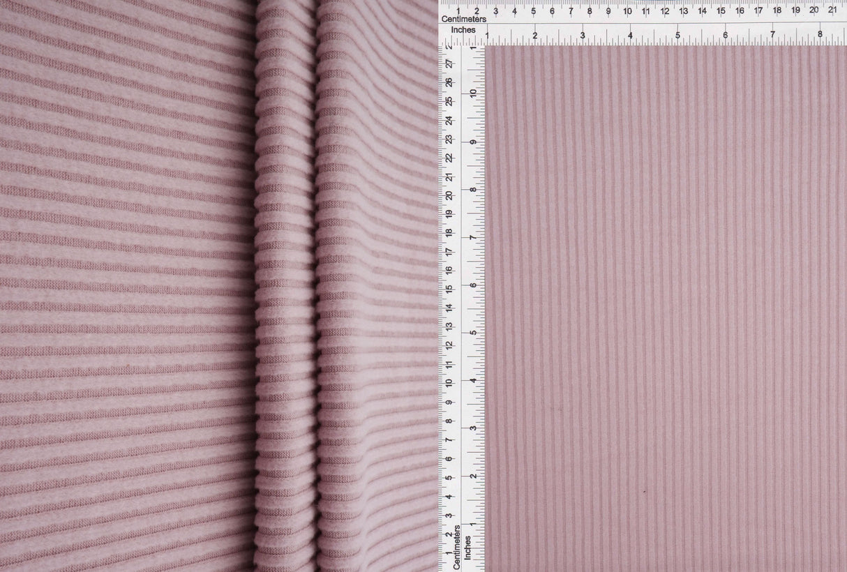Ribbed Interlock Fleece Knit Fabric